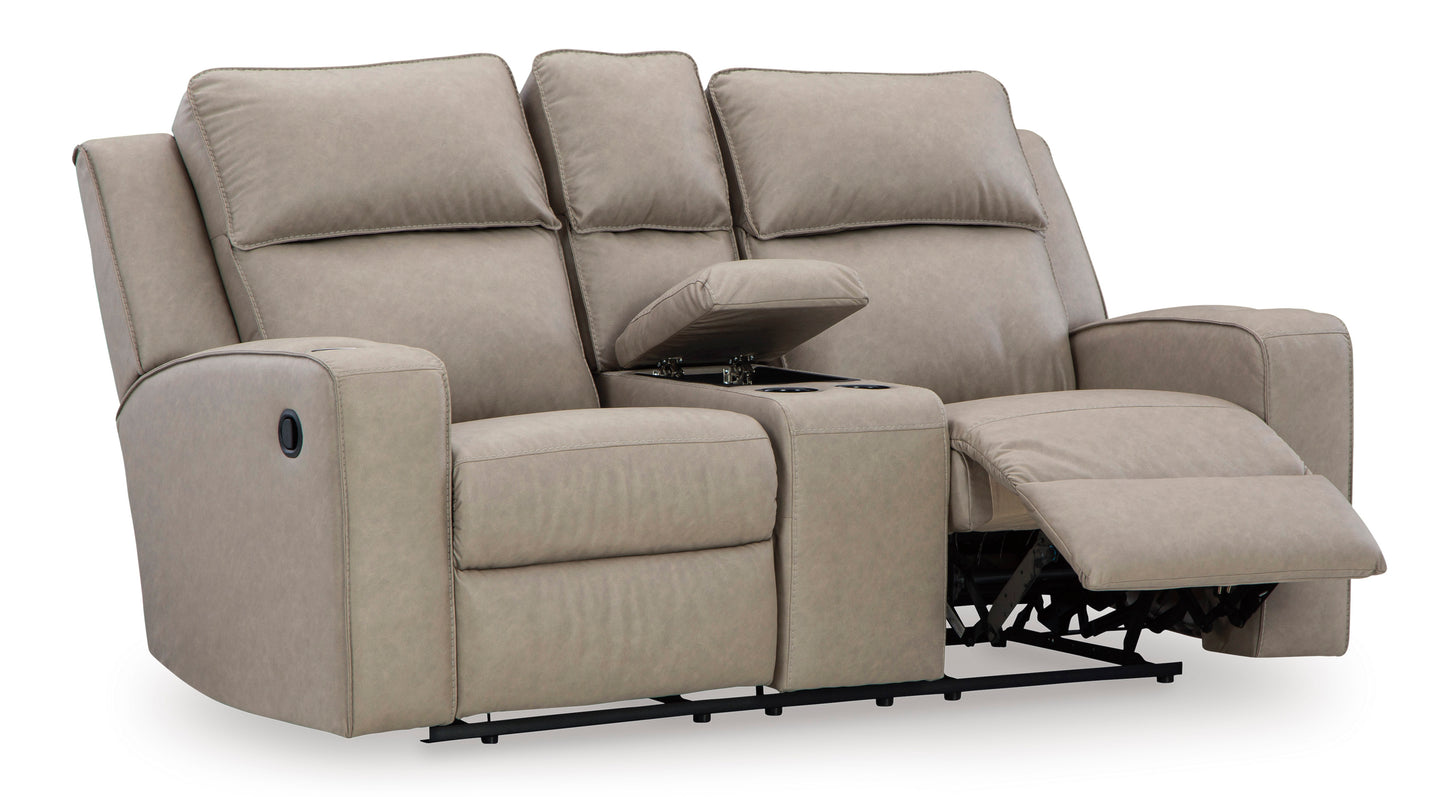 Lavenhorne Pebble Reclining Loveseat with Console