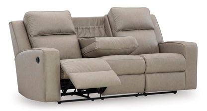 Lavenhorne Pebble Reclining Sofa with Drop Down Table