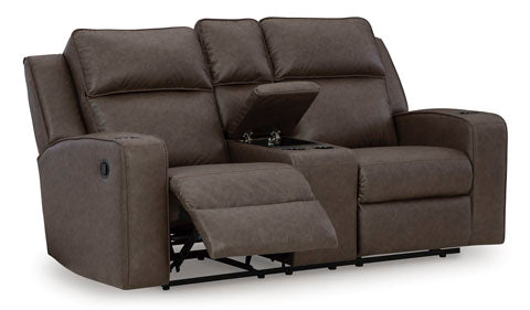 Lavenhorne Umber Reclining Loveseat with Console