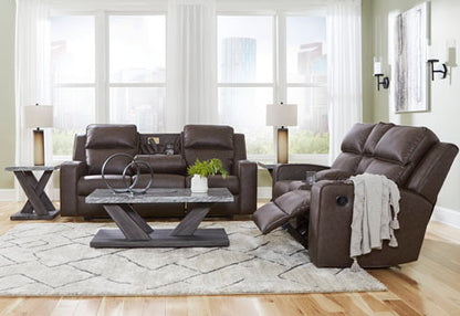 Lavenhorne Umber Reclining Sofa and Loveseat Set