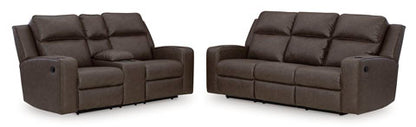 Lavenhorne Umber Reclining Sofa and Loveseat Set
