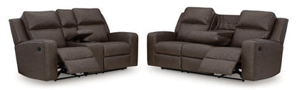 Lavenhorne Umber Reclining Sofa and Loveseat Set