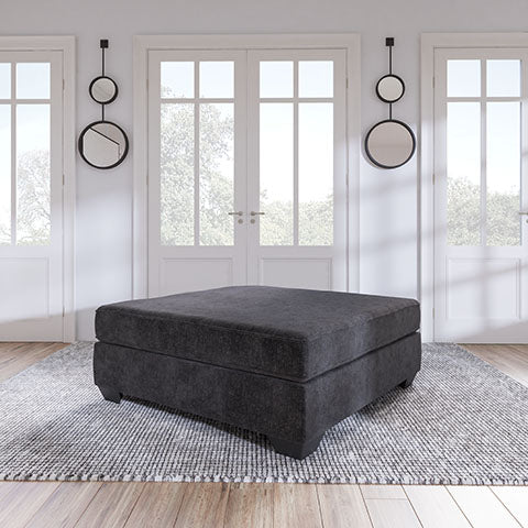 Lavernett Charcoal Oversized Accent Ottoman