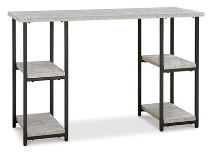 Lazabon Gray and Black Home Office Desk