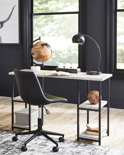 Lazabon Gray and Black Home Office Desk