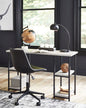 Lazabon Gray and Black Home Office Desk
