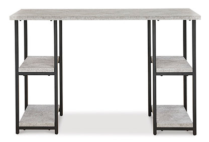 Lazabon Gray and Black Home Office Desk