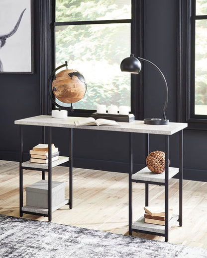 Lazabon Gray and Black Home Office Desk