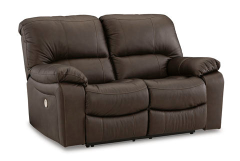 Leesworth Dark Brown Power Reclining Loveseat