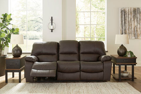 Leesworth Dark Brown Power Reclining Sofa