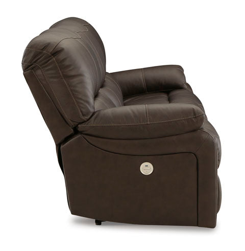 Leesworth Dark Brown Power Reclining Sofa