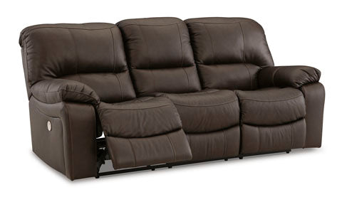 Leesworth Dark Brown Power Reclining Sofa