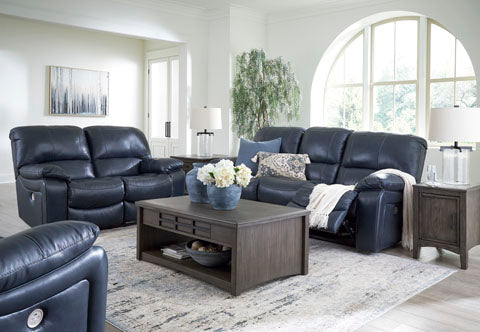 Leesworth Ocean Power Reclining Sofa and Loveseat Set