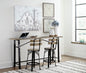 Lesterton Light Brown Counter Height Dining Table and 2 Barstools Set