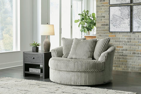 Lindyn Fog Oversized Swivel Accent Chair