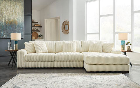 Lindyn Ivory 3-Piece Sectional with Chaise