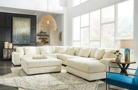 Lindyn Ivory 5-Piece Sectional with Chaise