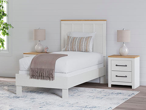 Linnocreek White Twin Panel Bed