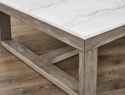 Loyaska Ivory and Brown Coffee Table