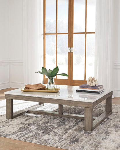Loyaska Ivory and Brown Coffee Table