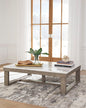 Loyaska Ivory and Brown Coffee Table
