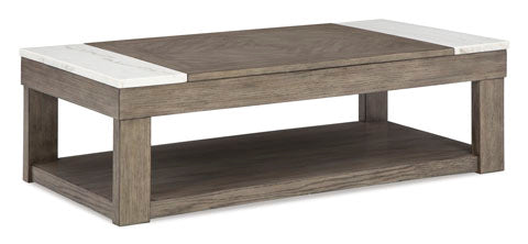 Loyaska Grayish Brown Lift-Top Coffee Table