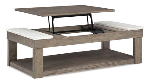 Loyaska Grayish Brown Lift-Top Coffee Table