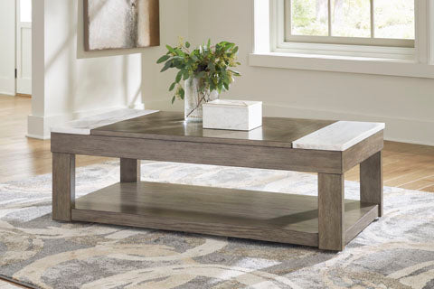 Loyaska Grayish Brown Lift-Top Coffee Table