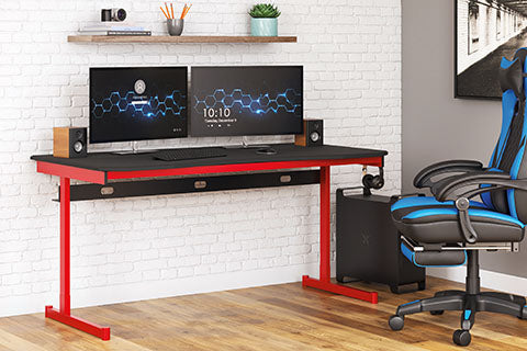 Lynxtyn Red Home Office Desk