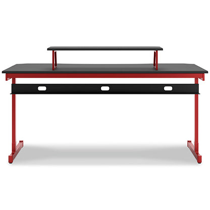 Lynxtyn Red Home Office Desk with Monitor Stand