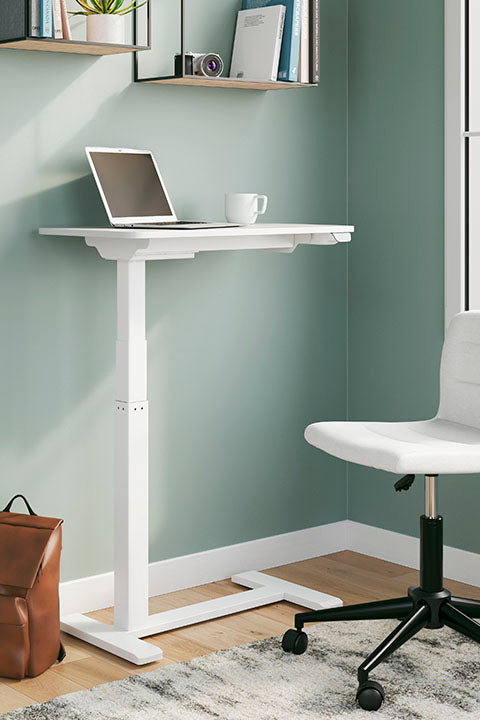 Lynxtyn White Adjustable Height Side Desk