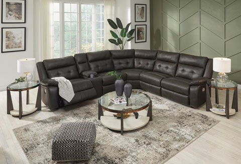 Mackie Pike Storm Power Reclining Sofa and Loveseat Set