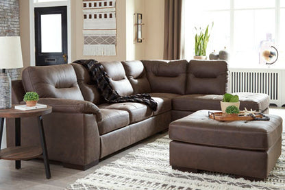 Maderla Walnut 2-Piece Sectional with Chaise