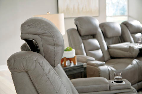 The Man-Den Gray Power Reclining Sofa