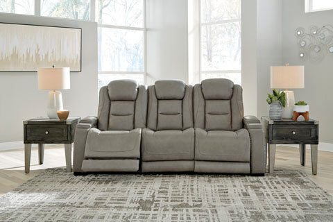 The Man-Den Gray Power Reclining Sofa