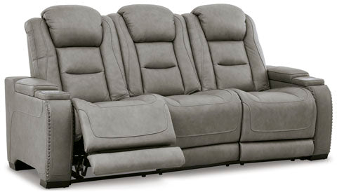 The Man-Den Gray Power Reclining Sofa