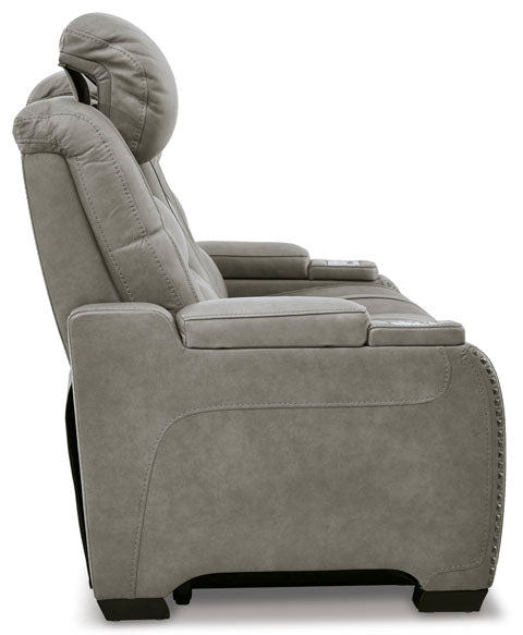 The Man-Den Gray Power Reclining Sofa