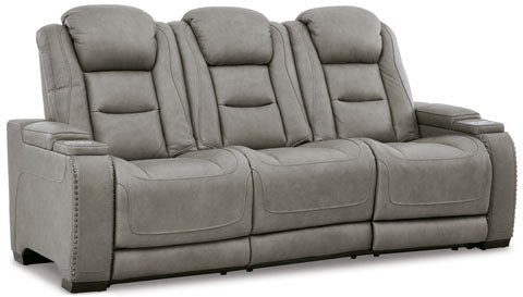 The Man-Den Gray Power Reclining Sofa