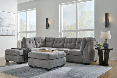 Marleton Gray 2-Piece Full Sleeper Sectional with Chaise