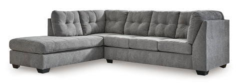 Marleton Gray 2-Piece Full Sleeper Sectional with Chaise