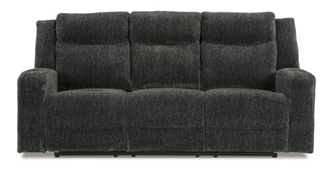 Martinglenn Ebony Power Reclining Sofa with Drop Down Table