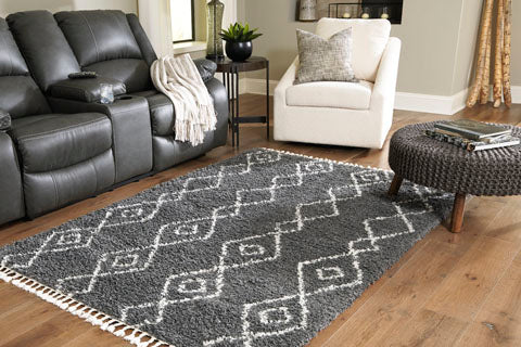 Maysel Charcoal and White Rug