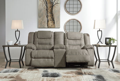 McCade Cobblestone Reclining Loveseat with Console