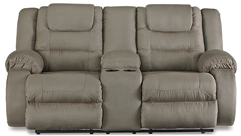 McCade Cobblestone Reclining Loveseat with Console