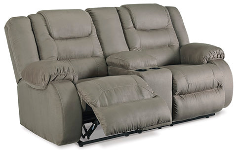 McCade Cobblestone Reclining Loveseat with Console