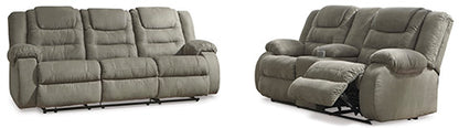 McCade Cobblestone Reclining Sofa and Loveseat Set