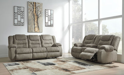 McCade Cobblestone Reclining Sofa and Loveseat Set