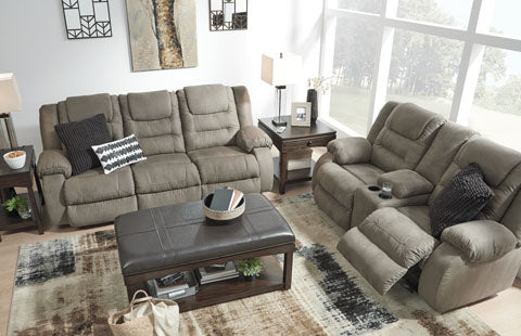 McCade Cobblestone Reclining Loveseat with Console