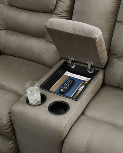 McCade Cobblestone Reclining Sofa and Loveseat Set