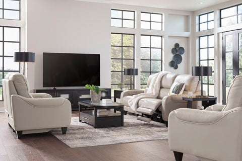 Mercomatic Gray Power Reclining Sofa and Loveseat Set